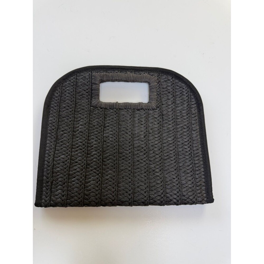 Black Woven Handle Clutch